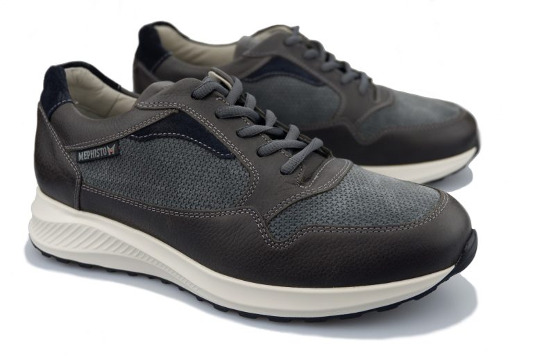 Mephisto DAVIS Heren sneaker - Leder mix - Donkergrijs